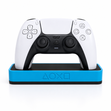 3D printed headphone stand with PS5 controller, customizable color, gaming accessory from Forjolie.ae