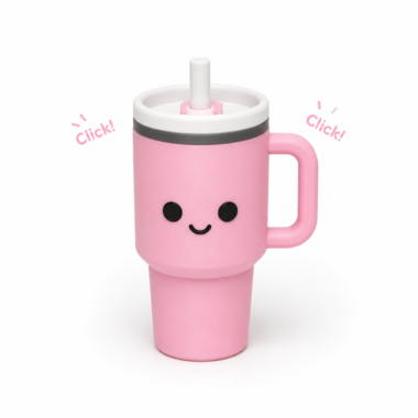 Clickable dumpling toy in pink, a cute collectible gift from Forjolie in Dubai.