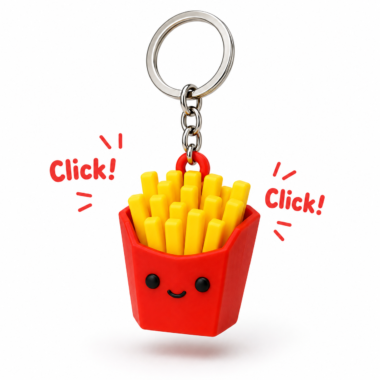 French Fries Clicker Keychain, adorable novelty gift from Forjolie in Dubai, UAE.