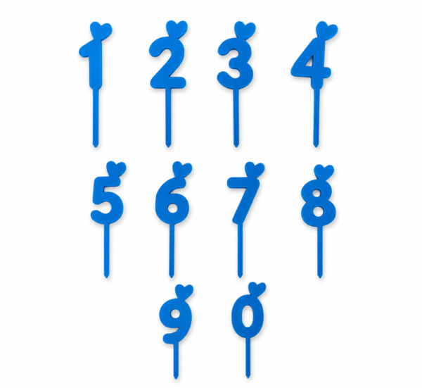 Number birthday cake toppers set 0-9 with heart detail, Forjolie.ae Dubai.