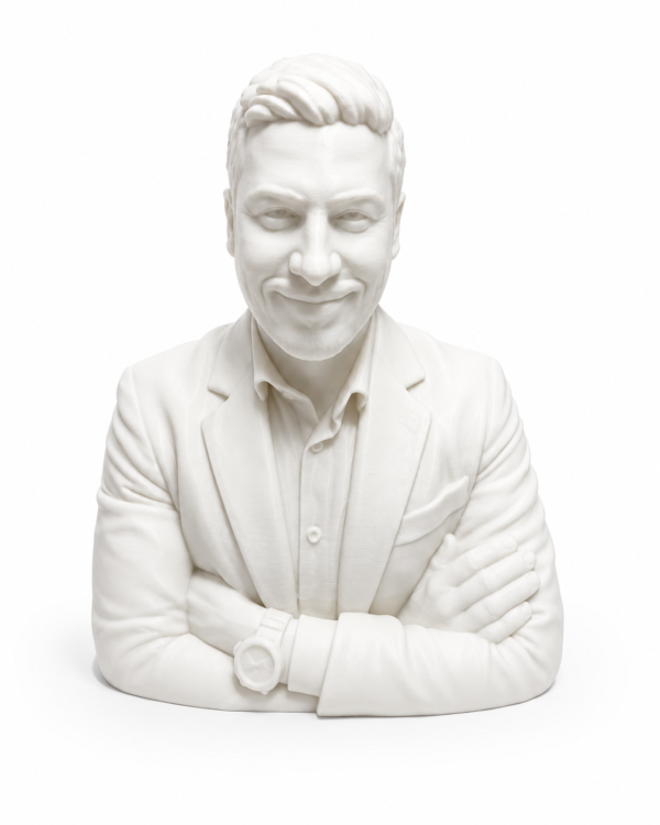 Custom 3D portrait bust, 15 cm, personalized keepsake from Forjolie Dubai.