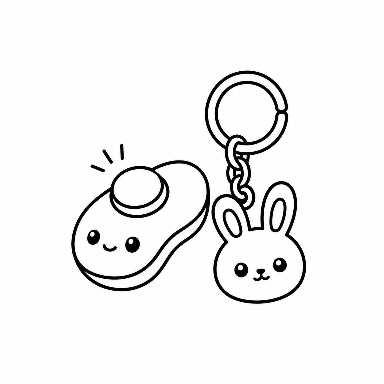 Personalized keychain with gaming controller and cute bunny design, handcrafted in Dubai.