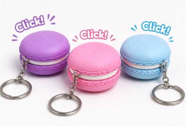 Macaron Clickers Keychain, cute clickable accessory from Forjolie.ae