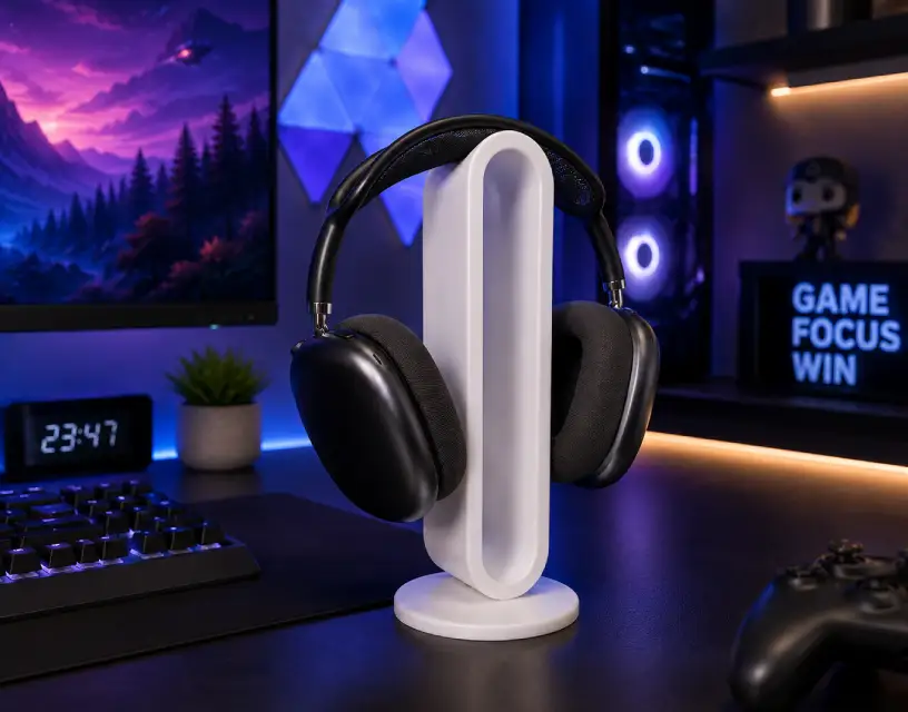 Gaming accessories and headphones display for Forjolie.dxb in Dubai, UAE.