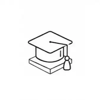 Graduation figurine icon representing personalized graduation gifts and cake toppers.