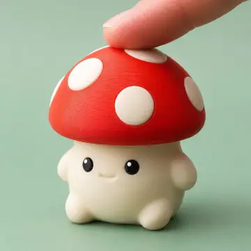 Cute 3D printed mushroom figurine, Forjolie.dxb personalized gift from Dubai.