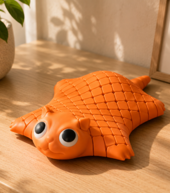 Flexi Stingray fidget toy, orange textured design, new gaming accessory from Forjolie.dxb